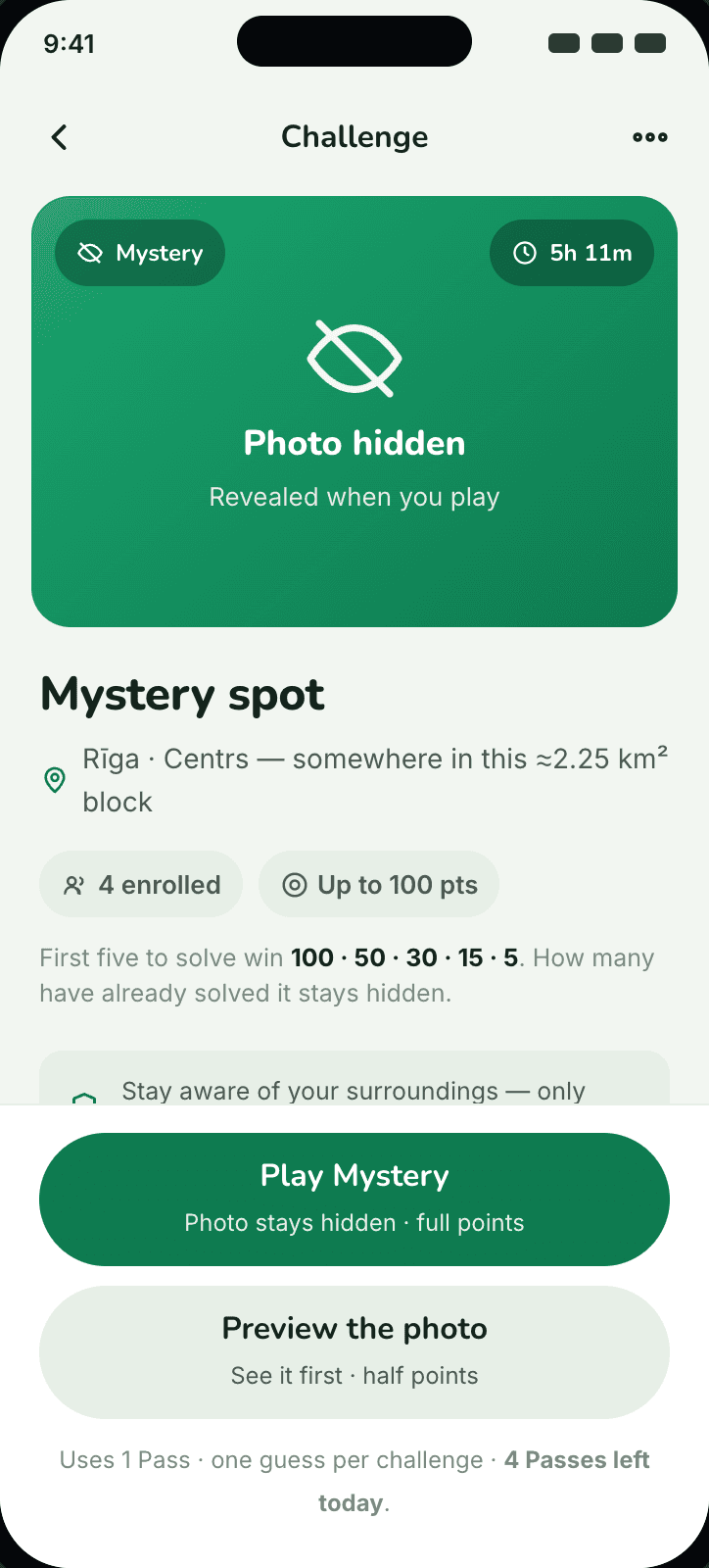 Pindela Mystery challenge detail