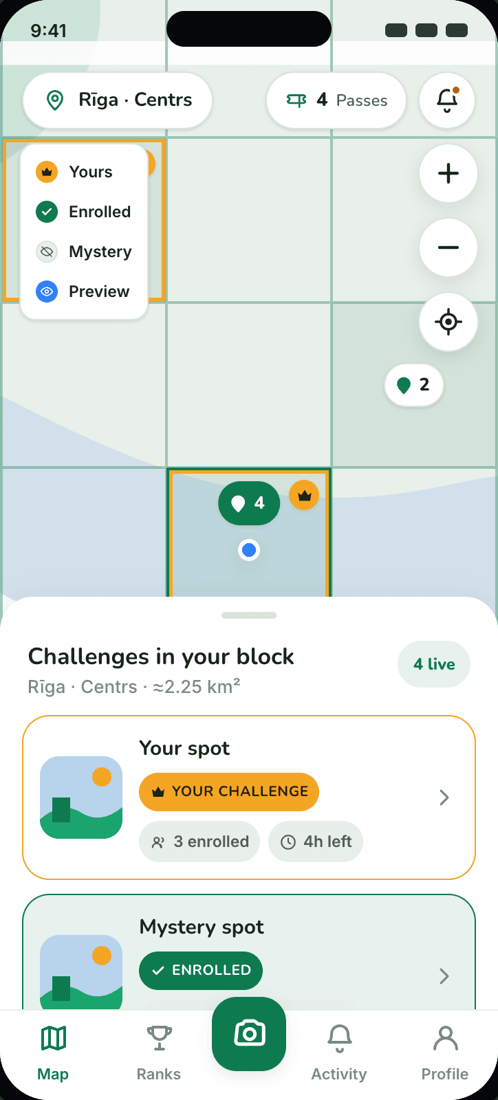 Pindela live map showing challenges by block